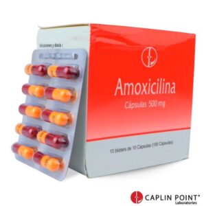 Amoxicilina CAPLIN 500mg Caja x 100 capsulas - Droguería Sainsa