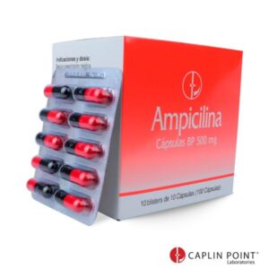 Ampilicina CAPLIN 500mg X 100 TABLETAS - Droguería Sainsa